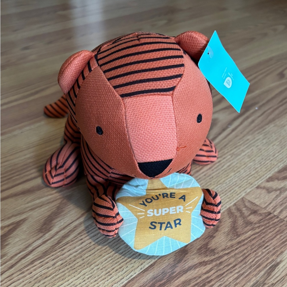 Striped Orange Plush Tiger Toy